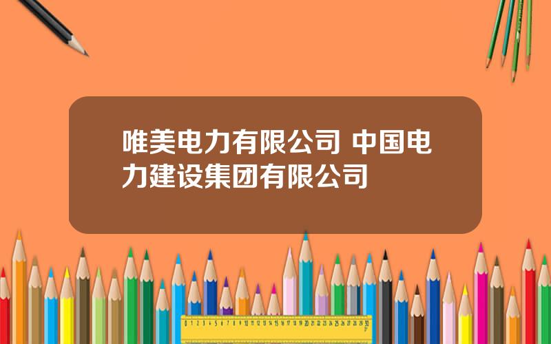 唯美电力有限公司 中国电力建设集团有限公司